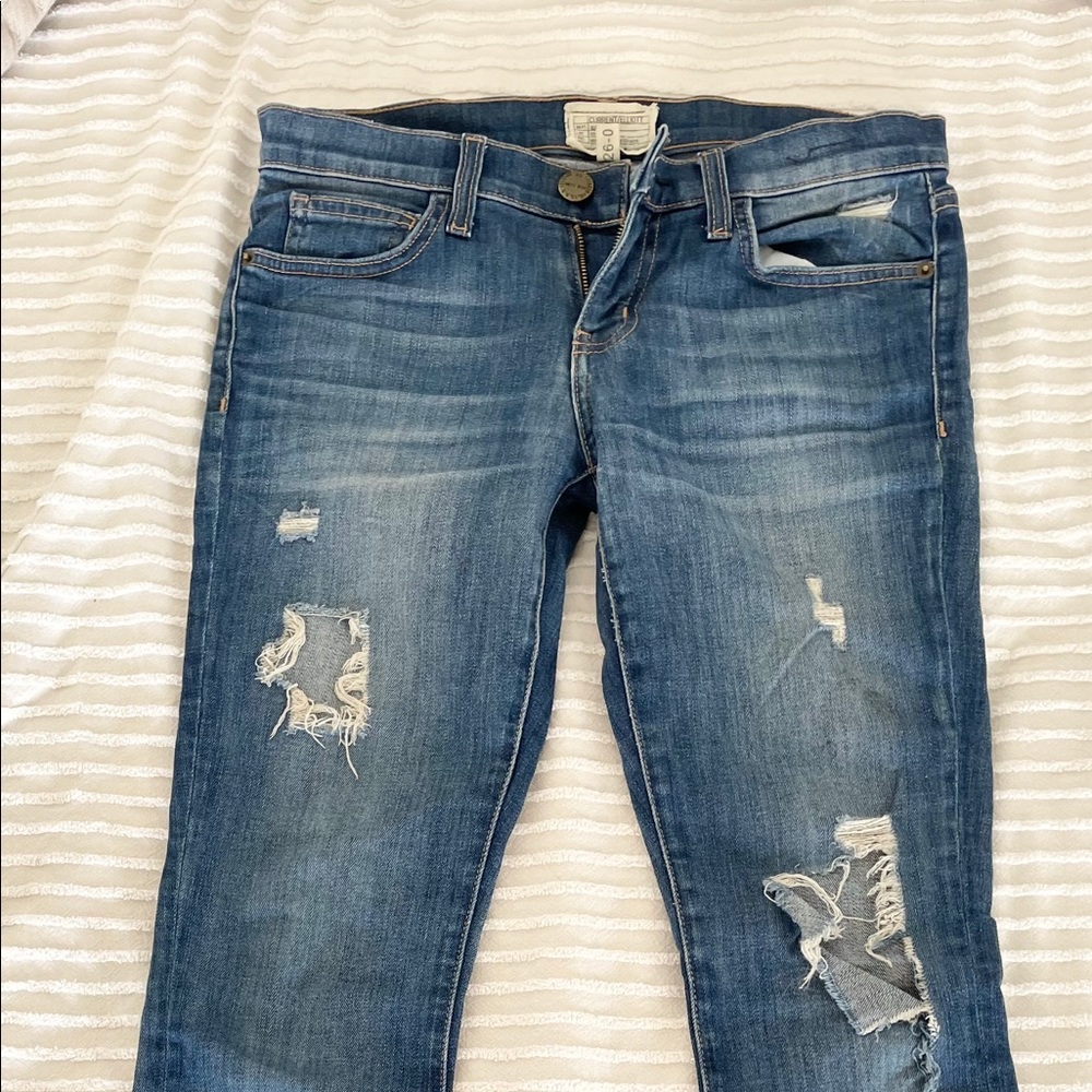 Current/Elliot destroyed skinny jeans